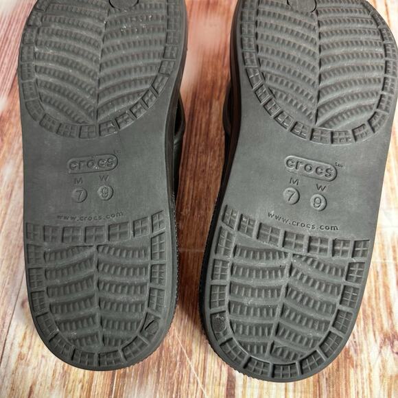 Crocs CLASSIC II Womens Size 9 Black Flip Flop Thong Sandals Shoes Mens Sz 7 - Picture 9 of 9